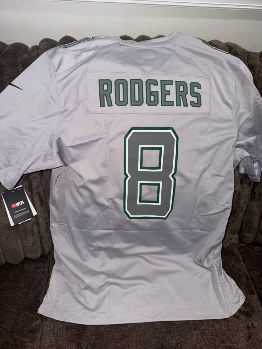 Nike New York Jets Grey & Green #8 Men’s Jersey new with tag - Picture 4 of 4